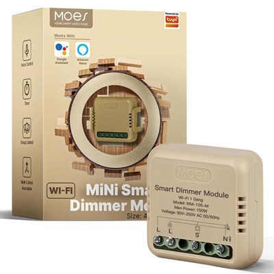 WiFi Smart Relay Dimmable, Dimmer Work with Google Assistant & Alexa, Mini Sm...