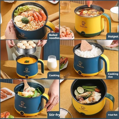 Mini Electric Cooker with Steamer, 1.8L Non-Stick Hot Pot, Portable Ramen Coo... - Picture 6 of 9