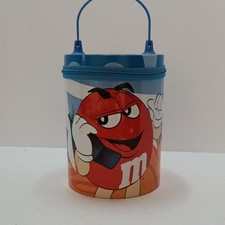 M&M’s Red Character Handled Container Canister w/ Hinged Lid Insert Candy & Nuts