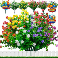 Kunstblumen Uv-BestäNdig Wetterfeste Deko FüR Balkon Garten 12 BüNdel Outdoor