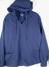 Butter-Soft-Womens 4-Pocket Pullover Hooded Medical Scubs Top-XL Extra Large
