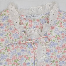 VTG Miss Elaine Union Label Floral Robe House Dress Eyelet Lace Feminine Size M