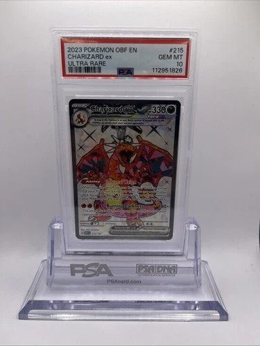 2023 Pokemon Obsidian Flames Charizard ex Ultra Rare 215/197 - PSA 10 GEM MINT