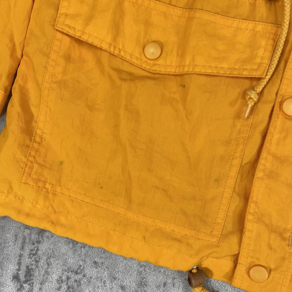 Vtg Gap Jacket Mens Size Small Yellow Rain Full Zip Snap Pockets Synch Waist 90s - Image 4 of 4