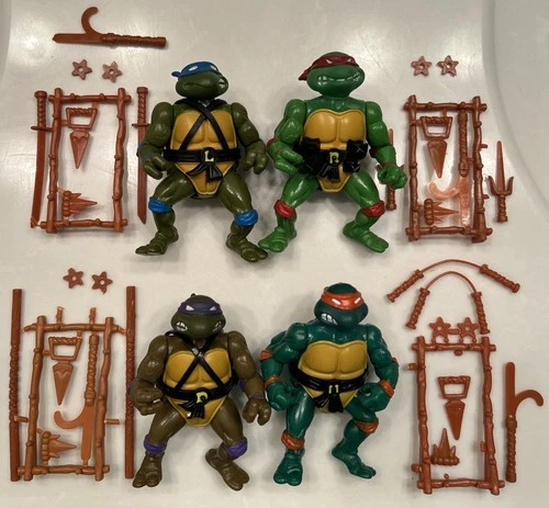1988 TMNT Ninja Turtles Set - Soft Heads/ Lot Of 4 Ex Condition 100% Complete