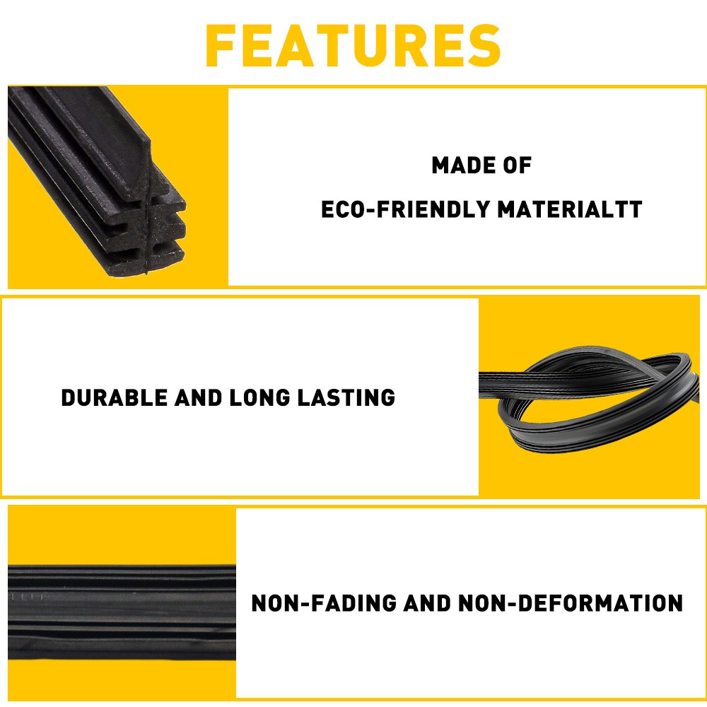 Universal 4PCS 28"in Car Silicone Bus Frameless Windshield Blade - Foto 13