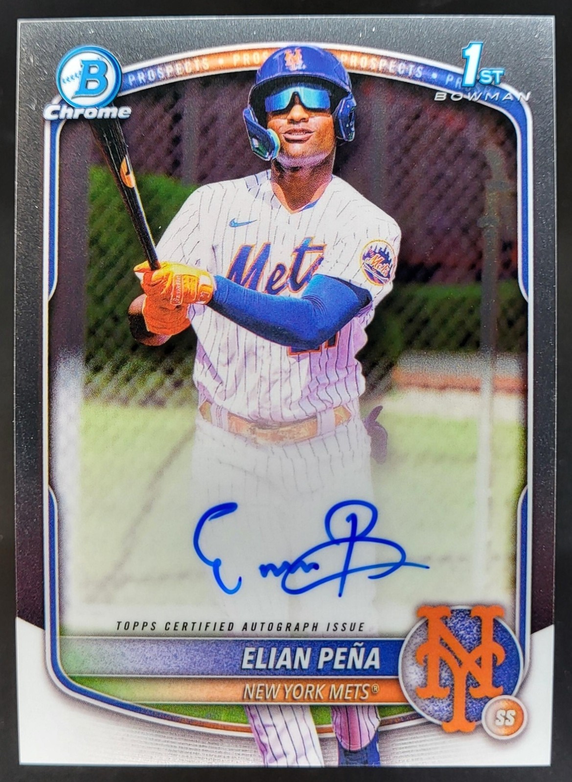 2025 Bowman Chrome Elian Pena Auto #CPA-EP 1st Prospect New York Mets CN