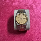 Vintage OMEGA Seamaster Quartz Day-Date-Two-Tone Gold Bezel 1980s Ref 396.1014