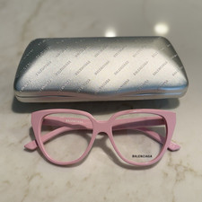 Balenciaga BB0129O Women  s Pink Cat Eye Full Rim Plastic Eyeglasses 53-16 145