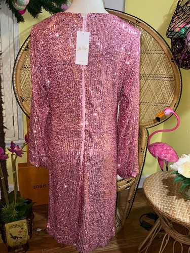 Lilly Pulitzer NWT Estrella Sequin Dress Conch Shell Pink Size 10 - 第 12/24 張圖片