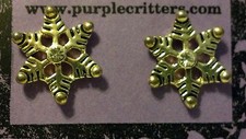 Little Silver Snowflake Design Small Clear Stone Pierced Fashion Earrings 