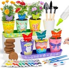New ListingKids Gardening Set Paint and Plant Stoneware Flower Growing Kit with 6 Pots.