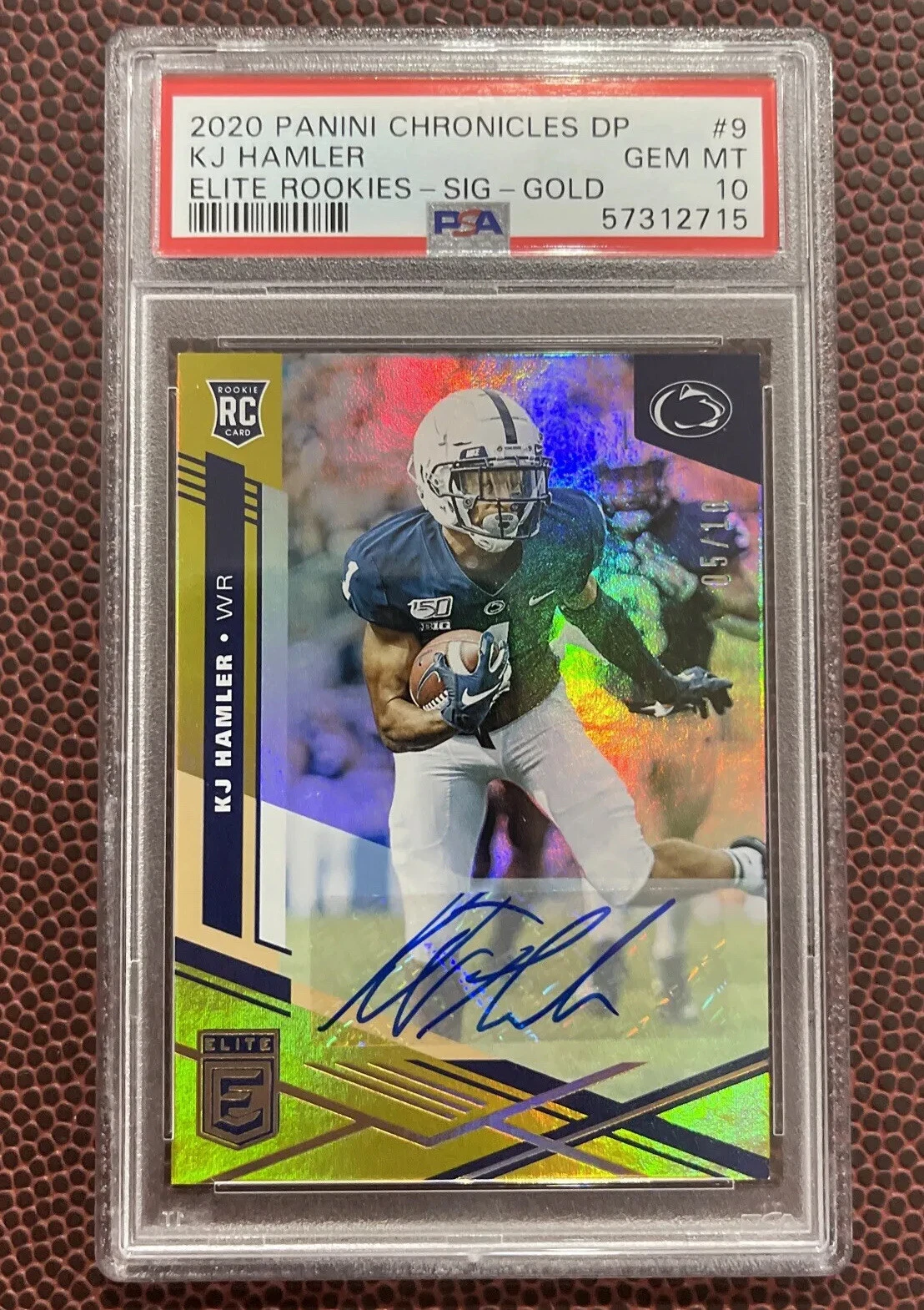 KJ Hamler Panini Chronicles Draft Picks Elite Rookies #9 Signature-Gold