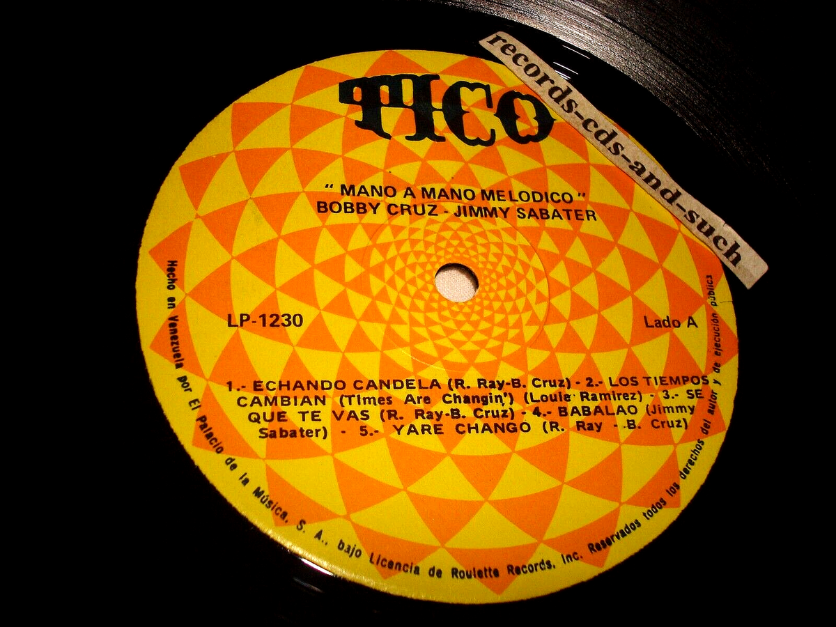 Bobby Cruz, Jimmy Sabater – Mano A Mano Melodico - TICO LP-1230 NM