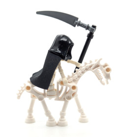 Lego Fantasy Castle Minifigure - Skeleton Reaper Warrior & Horse (cas378) 7079