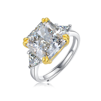 6CT Lad-Created Princess Cut Diamond Engagement Ring 14K White Gold Cover Silver