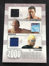 2009 LEAF SPORTKINGS KELLY SLATER IAN THORPE KEN SHAMROCK MEMORABILIA SILVER