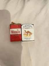 Lot Of Two Untested Advertisement Lighters Cigarette Pack Camel And Winston