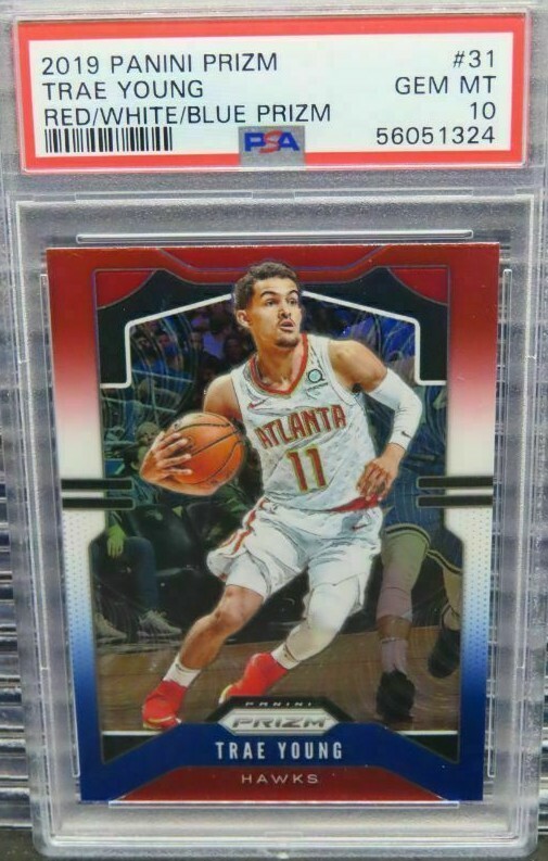 2019-20 Prizm Trae Young Red White Blue Prizm #31 PSA 10 Hawks All Star