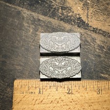 Printing Blocks “ Oil Lamps & Flowers “ Lead Blocks, Nice Image!