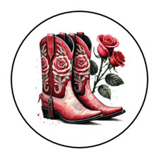 Valentines day stickers envelope seals labels tags cowboy boots western