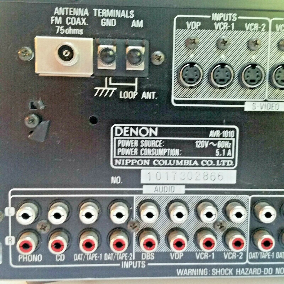Denon AVR-1010 Dolby Pro Logic Surround 5.1 Channel Receiver No