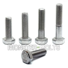M6 Hex Cap Bolts / Screws, A2 Stainless Steel, 1.0 Coarse DIN 933 931 Tap 18-8