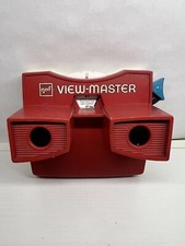 Vintage 1970s GAF ViewMaster 3D Picture Viewer Red White With Lion King Reel