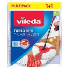 vileda Turbo 2 in 1 Microfiber Mop head REFILL -Set of 2- Made in EU FREE SHIP