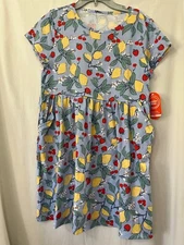 NWT Wonder Nation Fruits Dress Girls Play With Pockets Blue Many sizes
