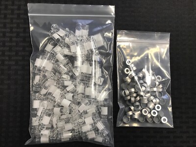 (100) WHEATON 1.8mL E-Z Crimp Top Glass Vial & 11mm Aluminum Open-Top Butyl Cap