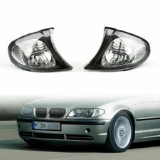 Crystal Clear Euro Corner Lights W Silver Trim For 02-05 Bmw E46 3-series 4dr S
