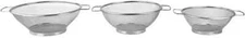 Mesh Colander Strainer with Handles, 3 Piece Set, Silver