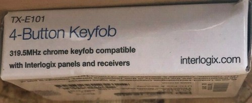 Brand New Interlogix TX-E101 Four Button Chrome Wireless Keyfob LED confirmation - Picture 3 of 4