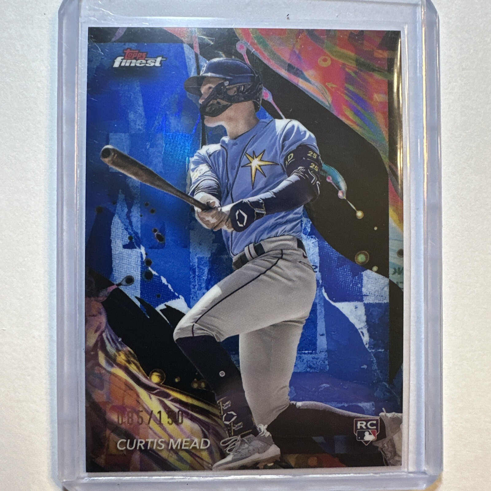 2024 Topps Finest Curtis Mead RC BLUE REFRACTOR /150 Uncommon #188 Rays - SP