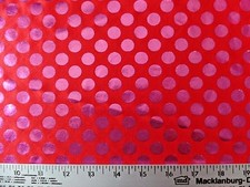 PINK METALLIC DOTS RED 2 WAY STRETCH POLYESTER SPANDEX KNIT FABRIC 2 YARDS