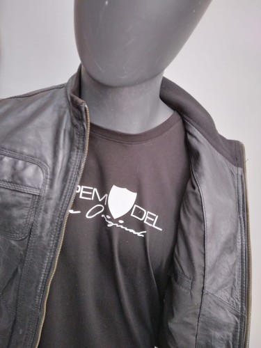 Mango Jacket Genuine Leather Used Man Size XL Black XYC956L - Picture 6 of 7
