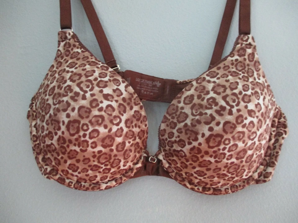 Sujetador push-up con aros estampado animal marrón talla 34 C Lily of France para mujer Foto 4 de 4