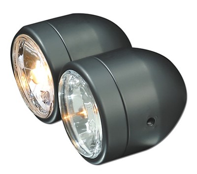 Streetfighter Style Doppel Scheinwerfer schwarz H4 H7 Suzuki GS 500 E headlight