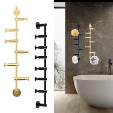 Wall Mounted Hanger Rack Coat Hat Clothes Robe Holder Shelf 6 Hooks Adju...
