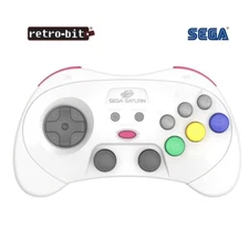 Retro-Bit SEGA Saturn 2.4GHz Wireless Pro Controller White