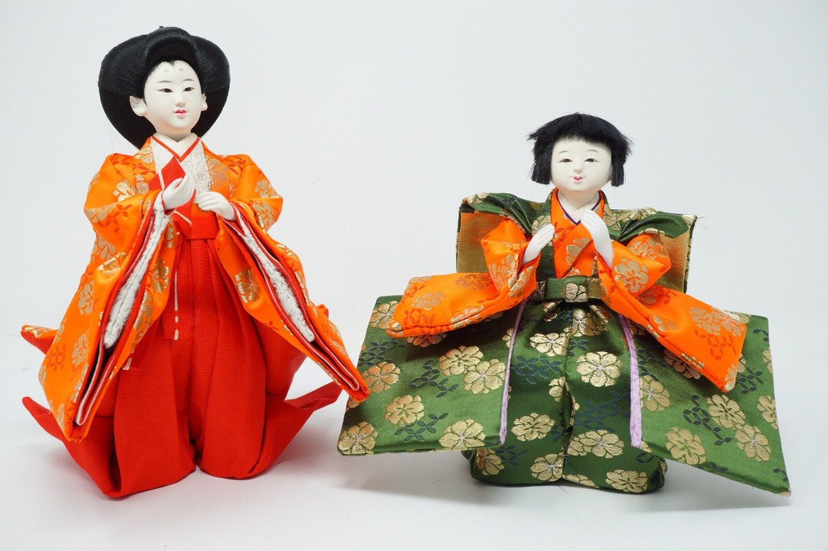Japanese Hinamatsuri Doll Set Girl & Boy Vintage Original from