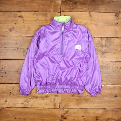 Vintage Avia Windbreaker Jacke L 80er reflektierend lila Damen