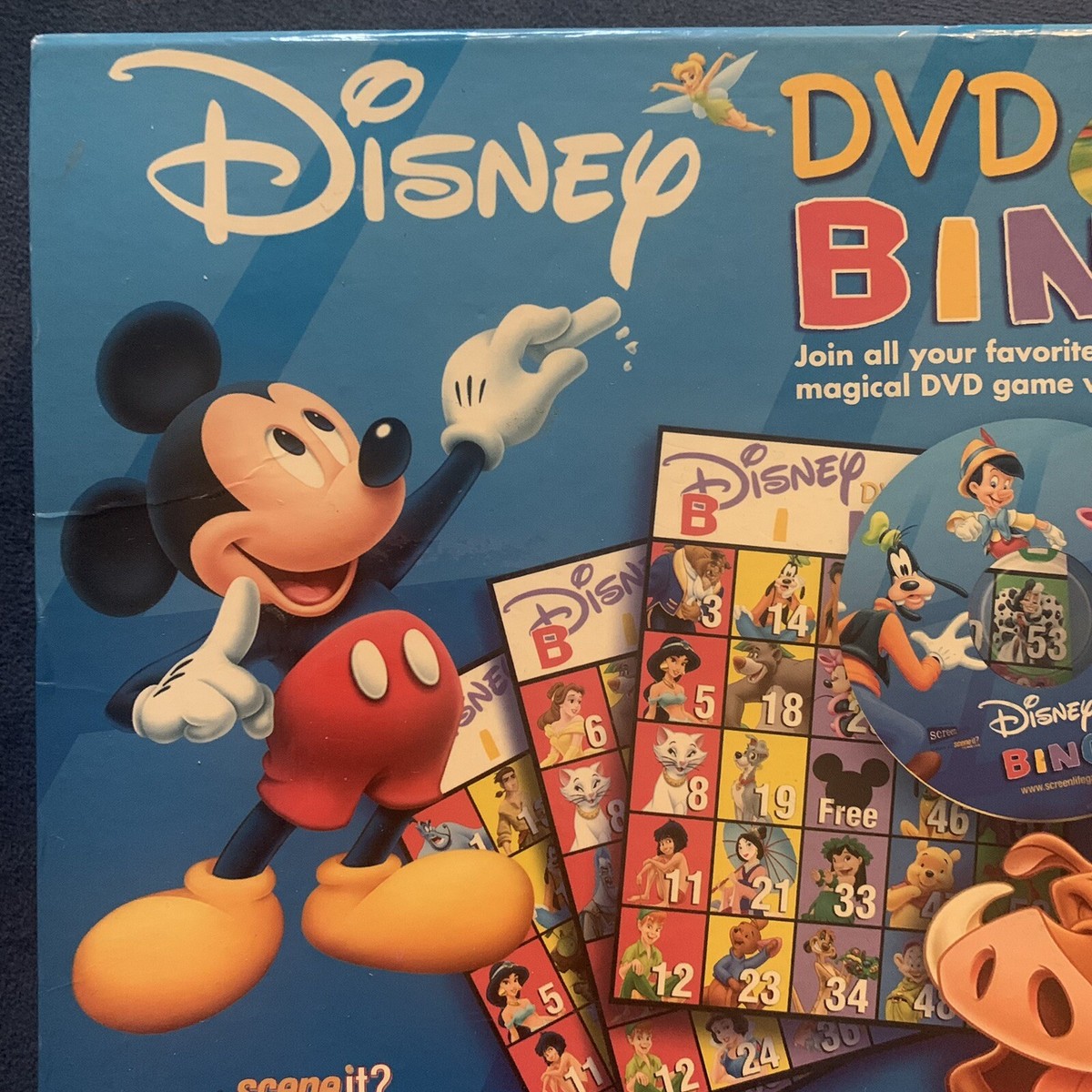 Disney DVD BINGO Ages 4+ Family Fun- 2-6 Players With Carry Case
