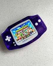 Nintendo Gameboy Advance GBA Bright Screen AGB BACKLIT IPS Crystal Clear Purple