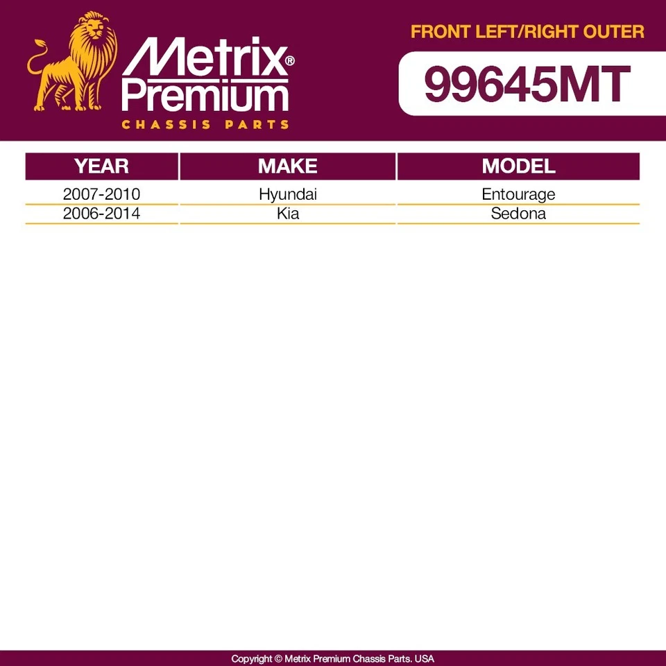 Front Outer Tie Rod Ends Set For 2006-2014 Sedona 2007-2010 Hyundai Entourage - Image 2 of 4