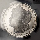 1880-S 0/9 $1 Morgan Silver Dollar - Hot 50 VAM-11 Overdate - NGC MS 64 - X4192