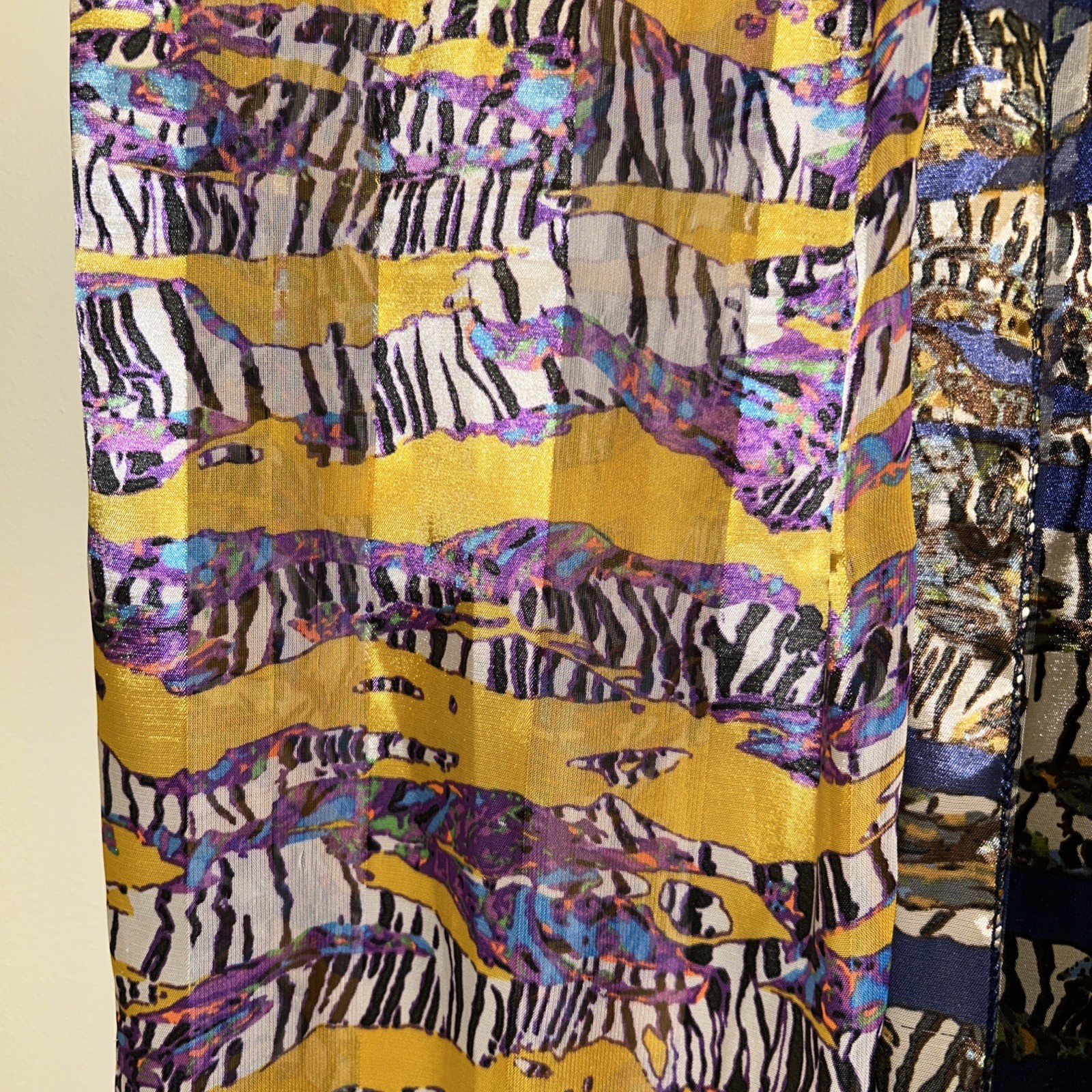 2 Polyester Rectangular Neck Scarves - image 2