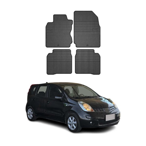 Omac Gummi FußMatten FüR Nissan Note 2006-2012 Automatten Gummi Schwarz 4Tlg-image