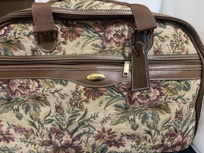 Vintage Jaguar Floral Tapestry Garment Bag Carry On Luggage Travel